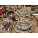 A QUANTITY OF SILVER PLATED WARES