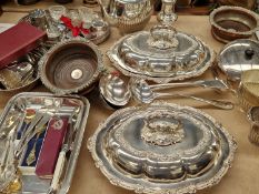 A QUANTITY OF SILVER PLATED WARES
