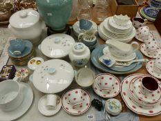 A SUSIE COOPER TEA SET, A DOULTON PART DINNER SERVICE, OTHER DINNER AND TEA WARES AND A LARGE