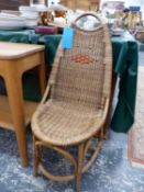 A PAIR OF VINTAGE BAMBOO SIDE CHAIRS IN THE MANNER OF DRYAD.