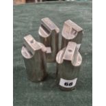 TWO PAIRS OF HALLMARKED SILVER SALT AND PEPPER SHAKERS. GROSS WEIGHT 432 gms.