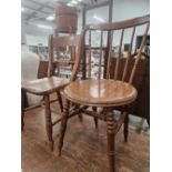 A VICTORIAN OXFORD CHAIR AND PENNY SEAT CHAIR.