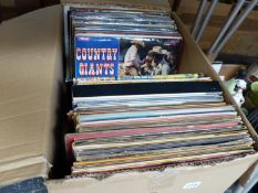 A LARGE BOX OF LP VINYL RECORDS TO INCLUDE ROCK, POP,COUNTRY AND EASY LISTENING