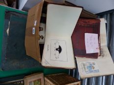 A LARGE COLLECTION OF VARIOUS ANTIQUE AND LATER EPHEMERA , SKETCH BOOKS, SCRAPS ETC.