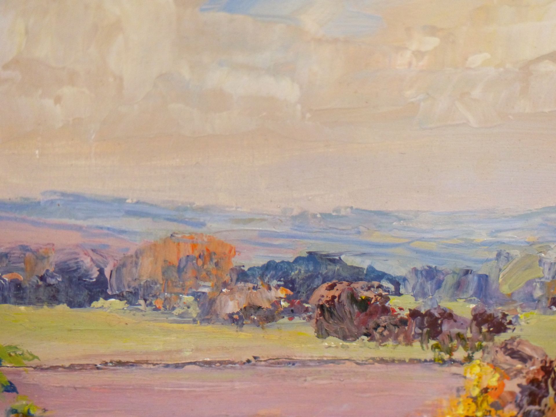 " MDR" 20TH CENTURY ENGLISH SCHOOL, LANDSCAPE WITH TREES, MONOGRAMMED LOWER RIGHT, OIL ON BOARD 25 X - Image 5 of 8
