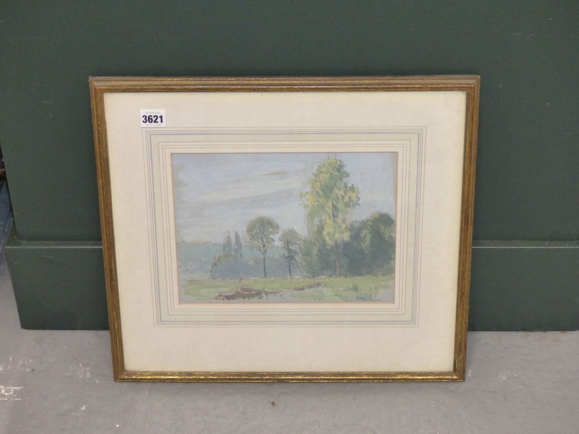 PATRICK PHILLIPS (20TH CENTURY) ARR. "IN THE EURE VALLEY" PENCIL AND WATERCOLOUR, SIGNED LOWER RIGHT - Image 5 of 7