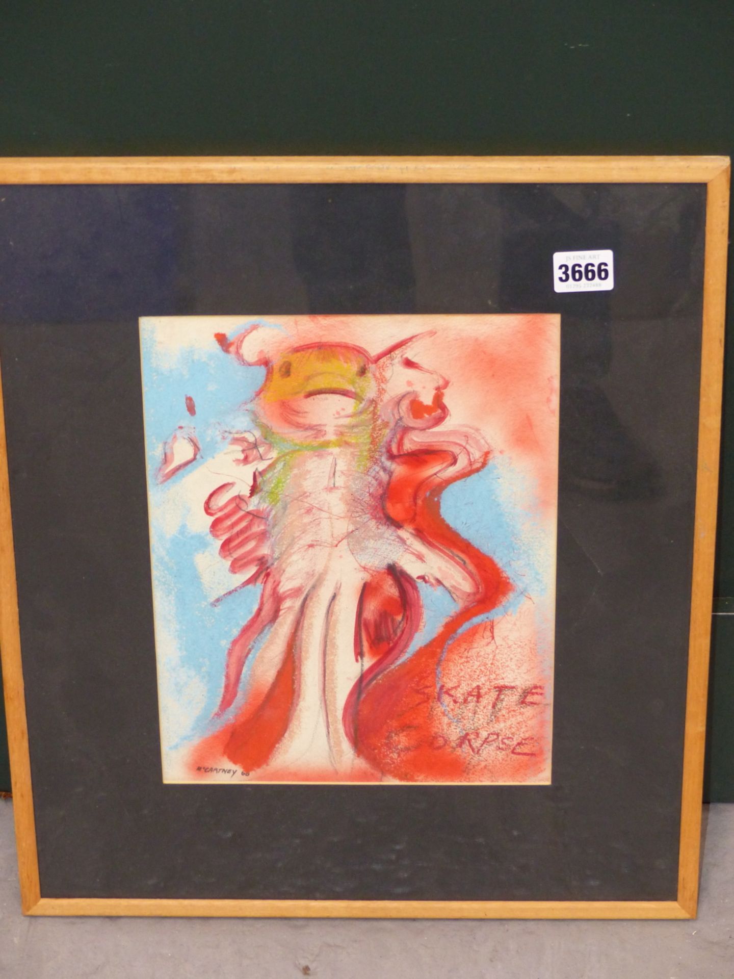 McCARTNEY ( 20TH CENTURY) ARR. SKATE CORPSE. COLOUR WASH AND PASTEL ON PAPER, SIGNED AND DATED '60 L - Image 3 of 6