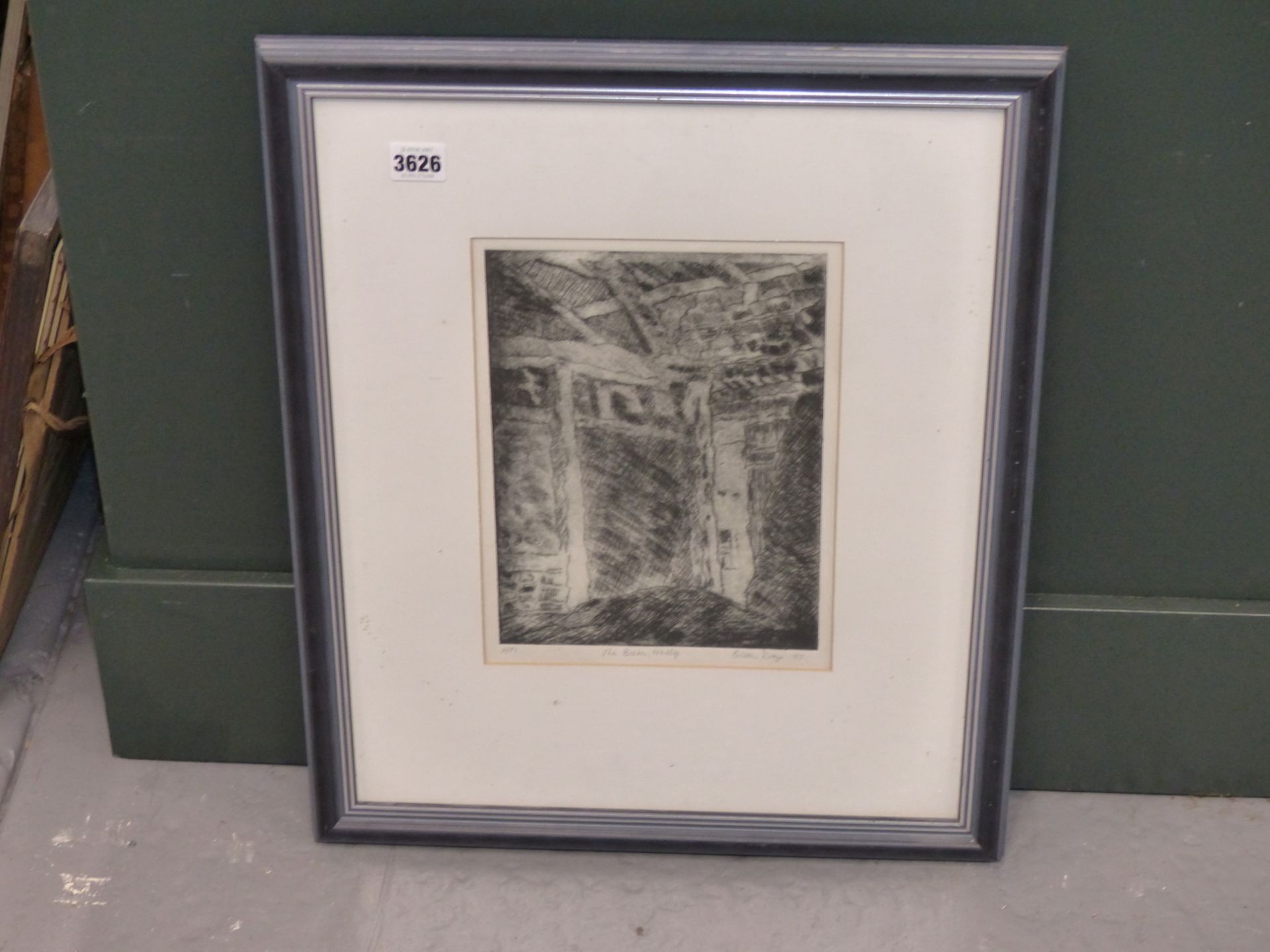 EILEEN DAY (20TH CENTURY) ARR.THE BARN, HEBLY. PENCIL SIGNED ARTIST PROOF ETCHING.21 X 28 cm. - Image 5 of 6