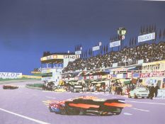 AFTER RANDY OWENS (20th CENTURY) (ARR). LE MANS-THE EIGHTH HOUR- SILK SCREEN PRINT, PENCIL SIGNED
