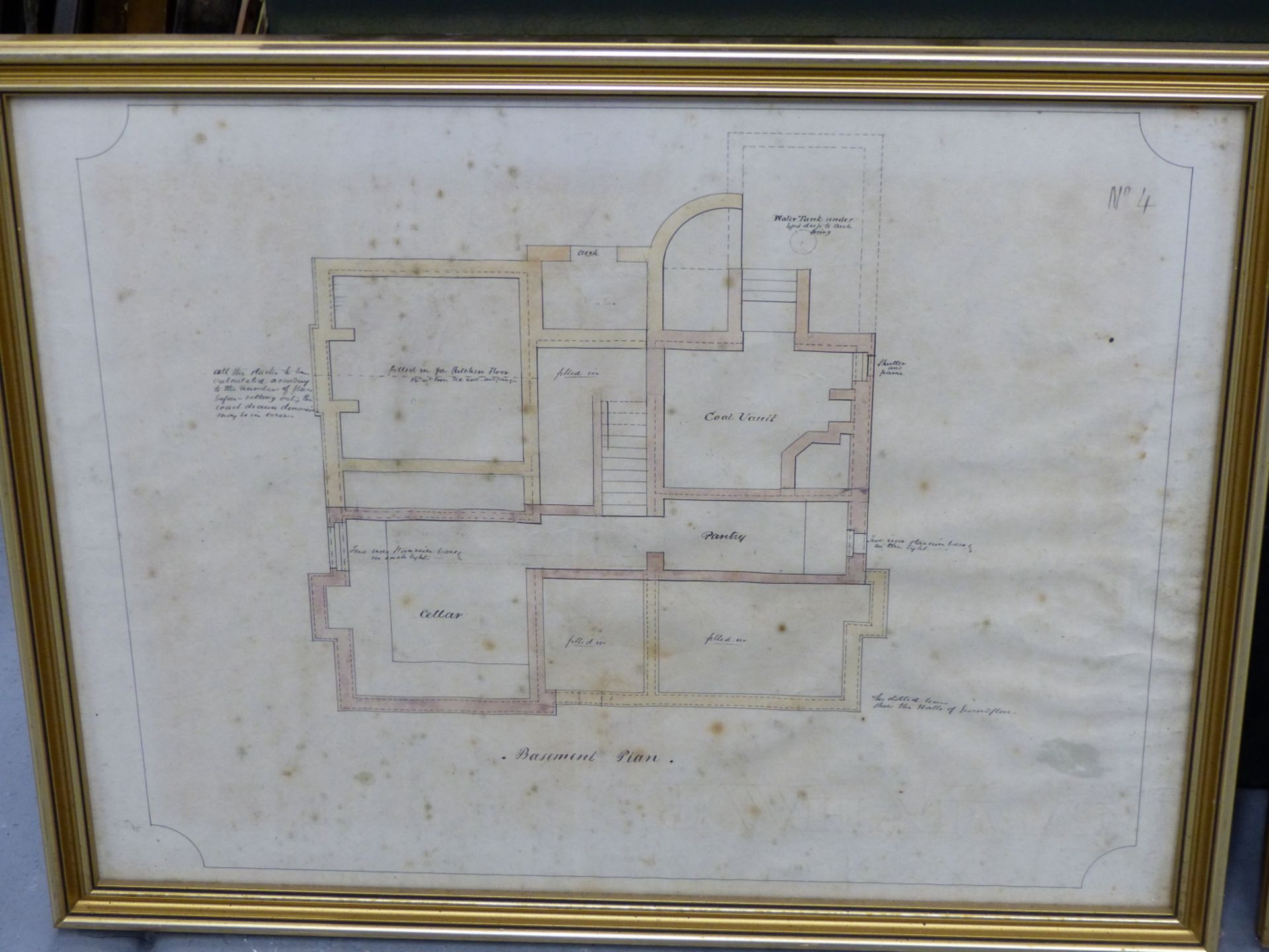 ARCHITECTURAL PLANS, AN INTERESTING SET OF MID 19TH CENTURY ARCHITECTS PLANS FOR AN IMPRESSIVE - Bild 7 aus 7