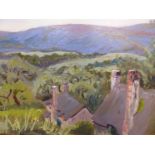 L.S.- EARLY 20TH CENTURY. A RURAL MOORLAND LANDSCAPE (POSSIBLY WALES) OIL ON PANEL. SIGNED WITH