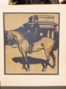 WILLIAM NICHOLSON, (1872-1949) FOUR COLOUR PRINTS ALL TITLED VERSO, HAWKER, LADY, POLICEMAN & DRUM