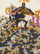 MASAAKI TANAKA ( 20TH CENTURY) ARR. ASAKUSA SANJA FESTIVAL. SILKSCREEN PRINT. PENCIL SIGNED