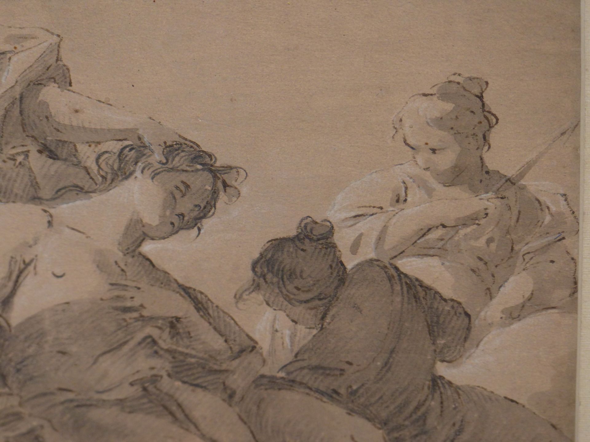 AFTER GIOVANNI TIEPOLO, AN 18TH/ 19TH FIGURE STUDY, GREY WASH, PENCIL AND CHALK ON PAPER, BEARS - Bild 7 aus 9