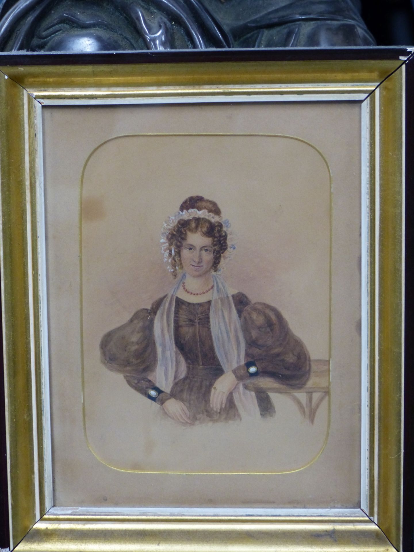 19TH CENTURY ENGLISH SCHOOL PORTRAIT OF ELIZABETH BROWN. WATERCOLOUR TOGETHER WITH COMPANION - Image 8 of 9