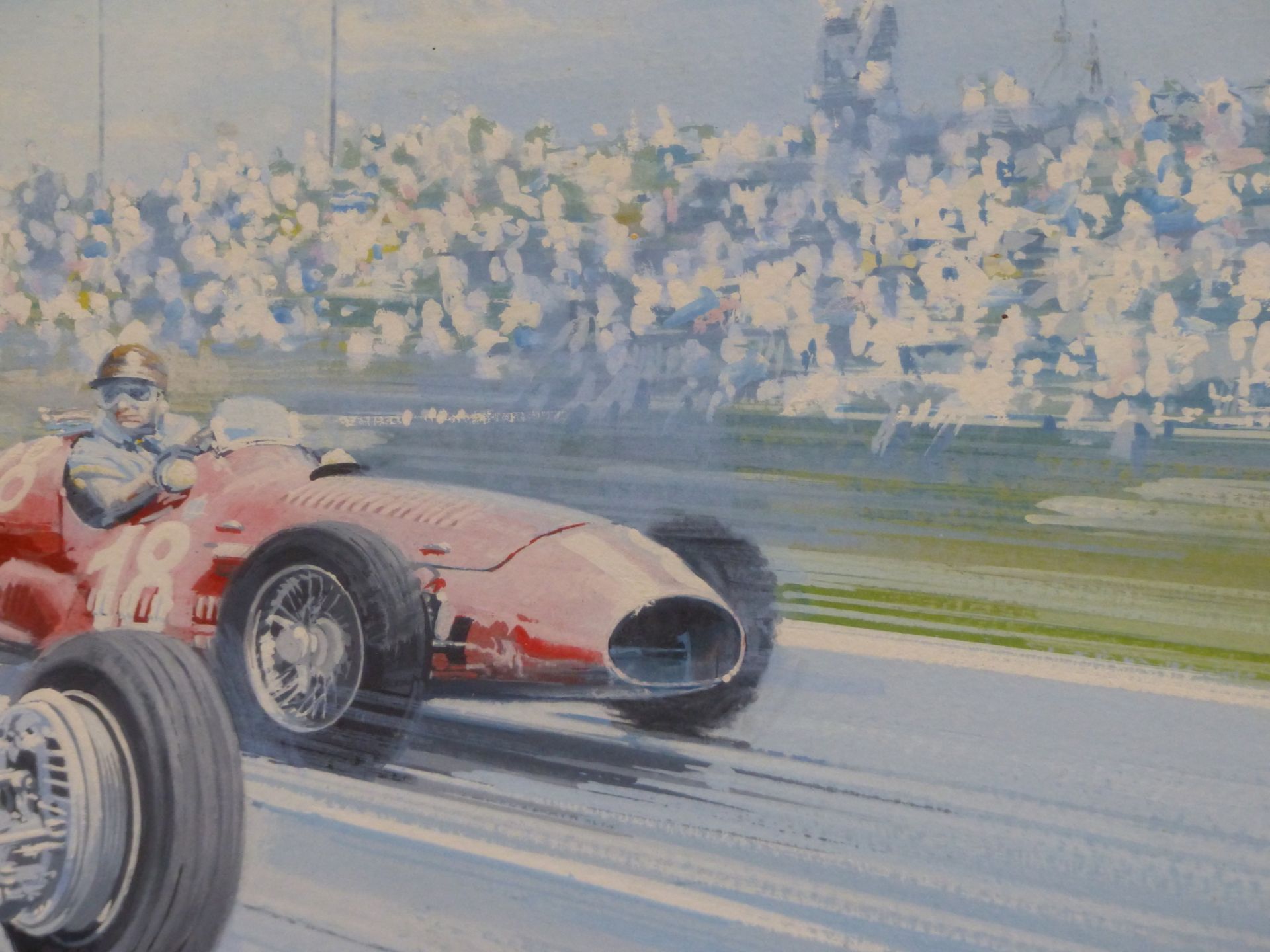 RODNEY DIGGENS (B 1937), ARR. THE 1953 FRENCH GRAND PRIX MIKE HAWTHORN IN A FERRARI LEADING FANGIO - Image 6 of 10