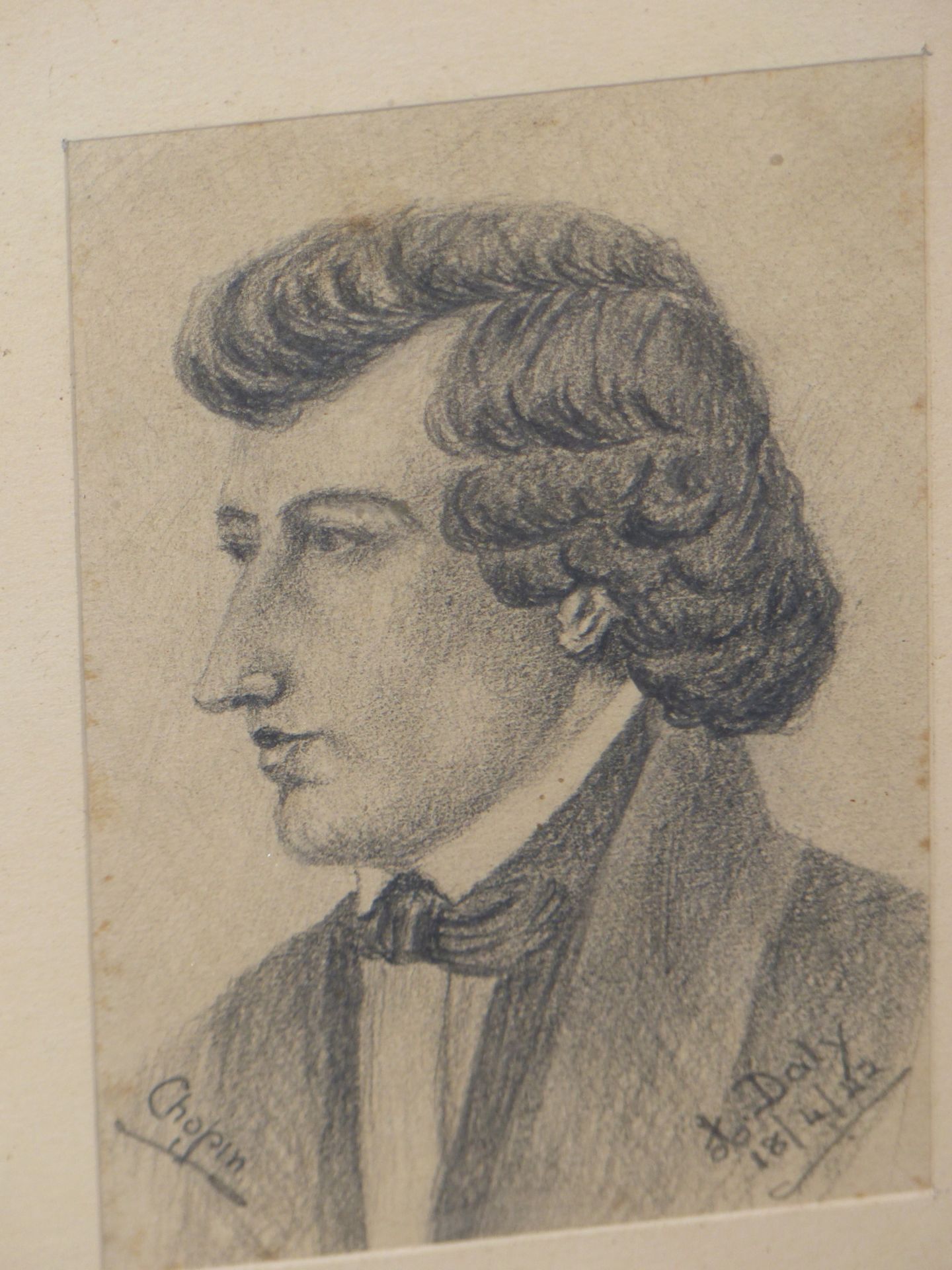 A. DALY (MID 20TH CENTURY) PORTRAIT STUDIES OF MUSICIANS, WAGNER, VERDI, CHOPIN, ROSSINI, PENCIL - Image 5 of 7