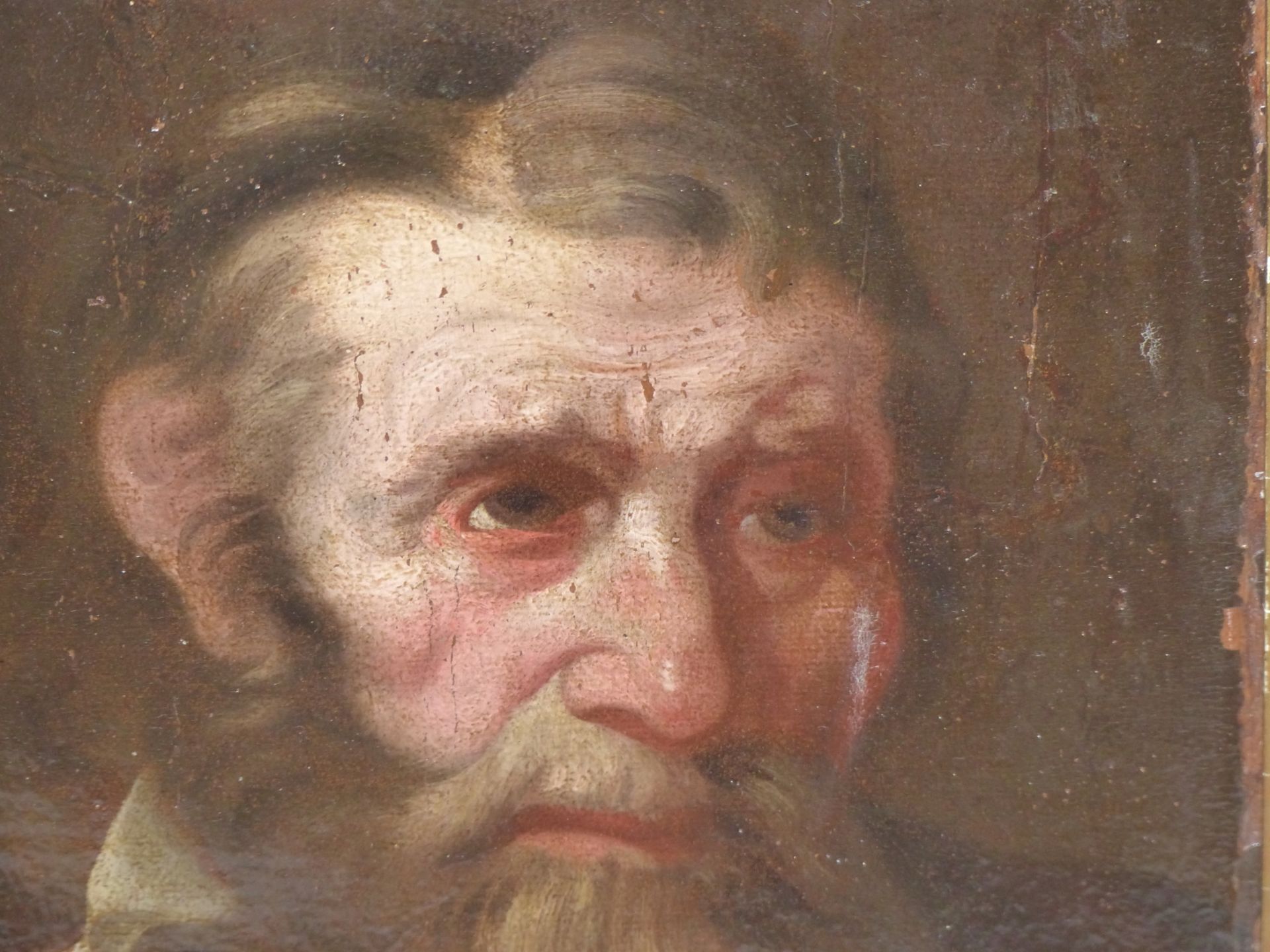 17TH/ 18TH CENTURY OLD MASTER SCHOOL. PORTRAIT OF A BEARDED MAN OIL ON PANEL. 28 X 39 cm. - Image 4 of 8