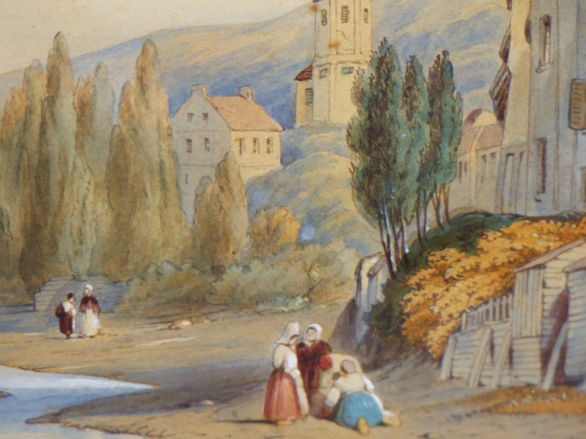 G.P. ASH****** ? (19TH CENTURY). HONFLEUR FRANCE, WATERCOLOUR, MONOGRAMMED AND SIGNED LOWER RIGHT ( - Image 4 of 6