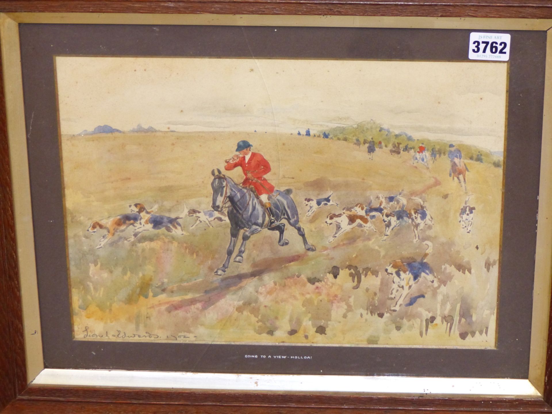 LIONEL EDWARDS (1878-1966) ARR. GOING TO A VIEW -HOLLOA!. WATERCOLOUR, SIGNED AND DATED 1902 LOWER - Image 3 of 7