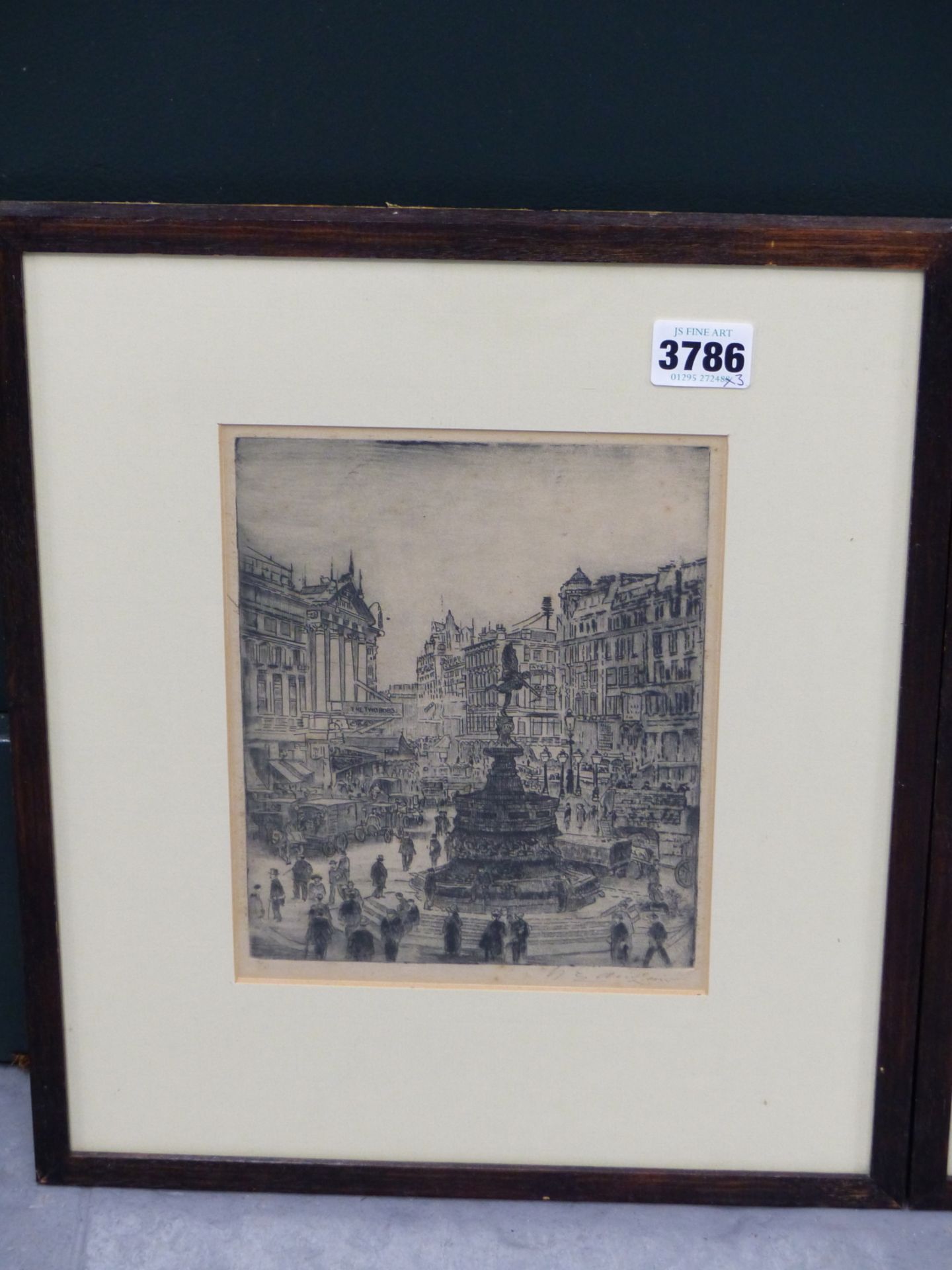 ** LAIDLAW? (EARLY 20TH CENTURY) TOWER BRIDGE LONDON & PICCADILLY CIRCUS. ETCHINGS. PENCIL SIGNED - Image 6 of 8