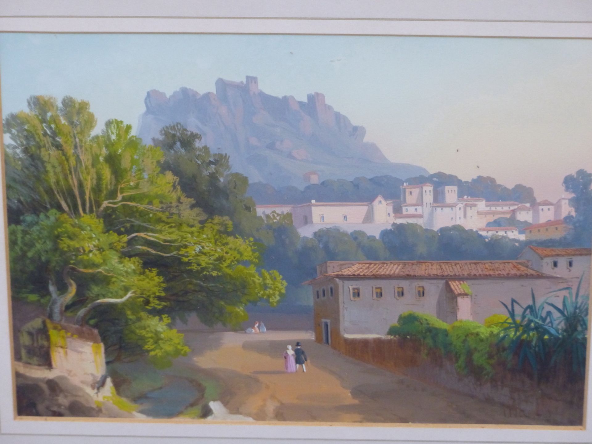 EARLY 20TH CENTURY ITALIAN SCHOOL- TWO CLASSICAL VIEWS WITH FIGURES, POSSIBLY LISBON, WATERCOLOUR - Image 2 of 6