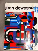 JEAN DEWASNE (1921-???) ARR. EXHIBITION POSTER- KUNSTVEREIN HANOVER. GLOSS SCREEN PRINT 55 X 85 cm