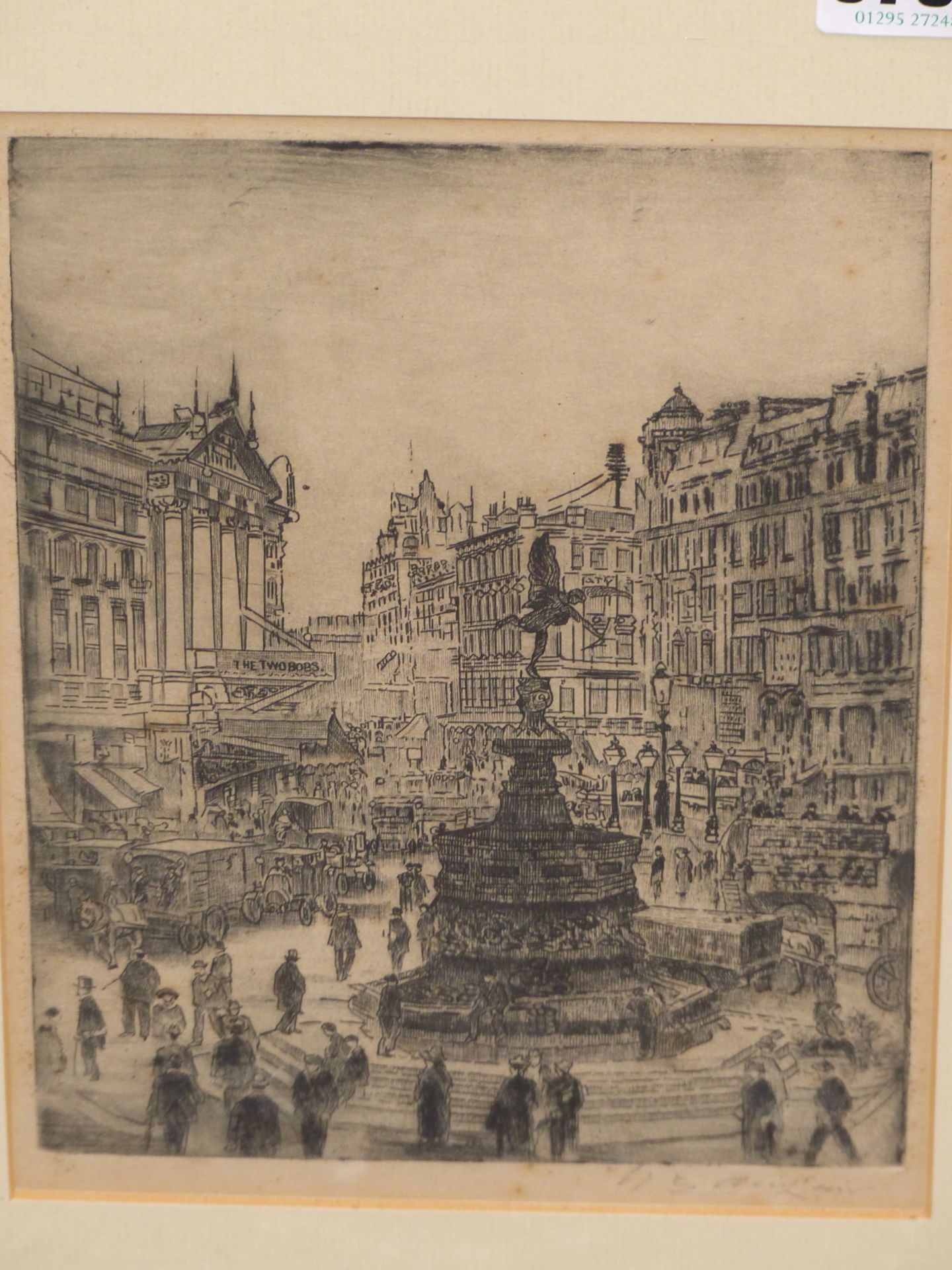 ** LAIDLAW? (EARLY 20TH CENTURY) TOWER BRIDGE LONDON & PICCADILLY CIRCUS. ETCHINGS. PENCIL SIGNED - Image 5 of 8