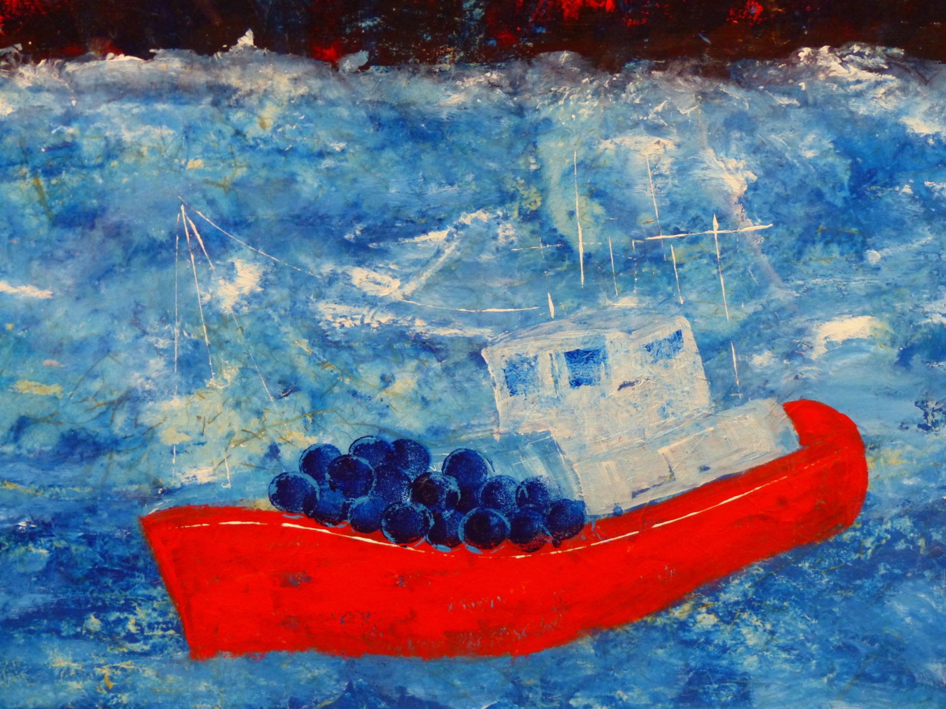 ANGIE BEE (20TH/21ST CENTURY) ARR) DOWN BY THE SHORE, ACRYLIC ON CANVAS.75 X 75 cm - Image 6 of 9