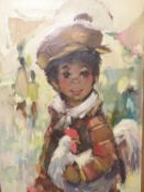 MANNER OF A. KOROS (MID 20TH CENTURY SCHOOL) ARR. STUDY OF A YOUNG MOTHER AND CHILD, OIL ON