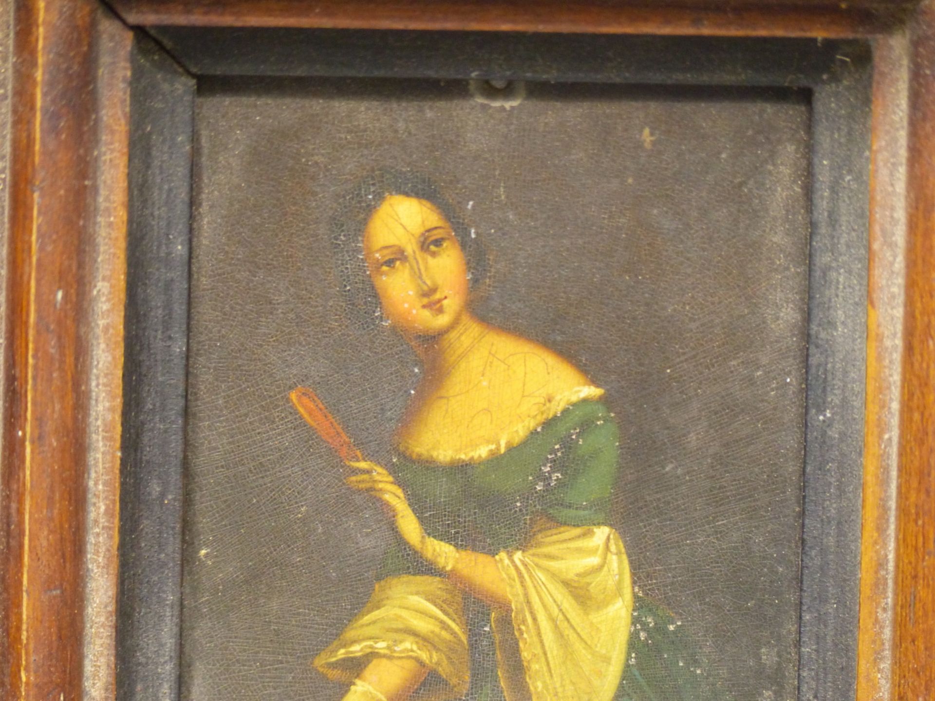 19TH CENTURY CONTINENTAL SCHOOL, STUDY OF A YOUNG LADY, OIL ON METAL PANEL. 7.5 X 10 cm. - Image 4 of 5