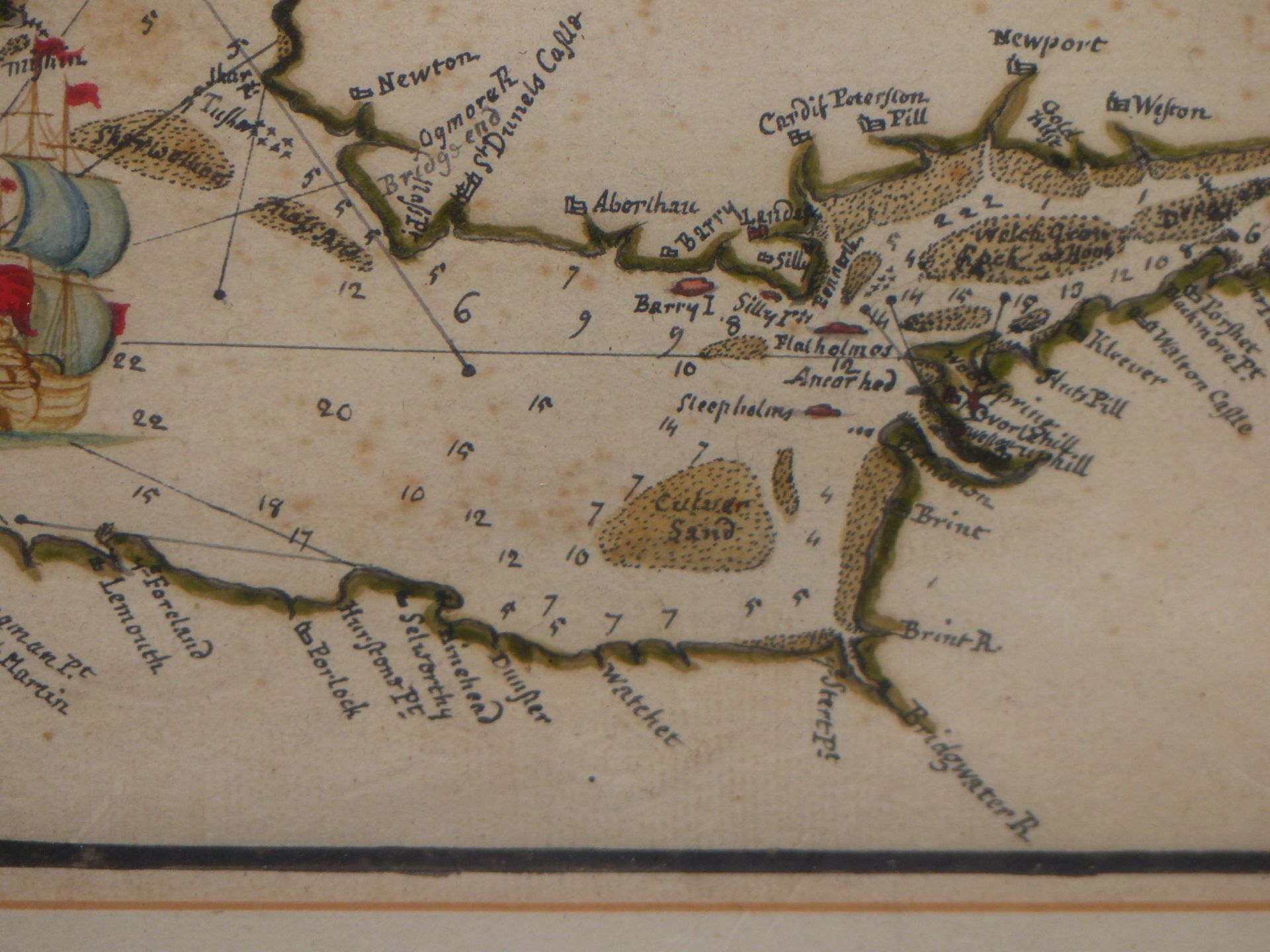 G. WOOD (CARTOGRAPHER) 18TH CENTURY ENGLISH. A DRAUGHT(SIC) OF THE BRISTOL CHANNEL EXACTLY - Image 3 of 9