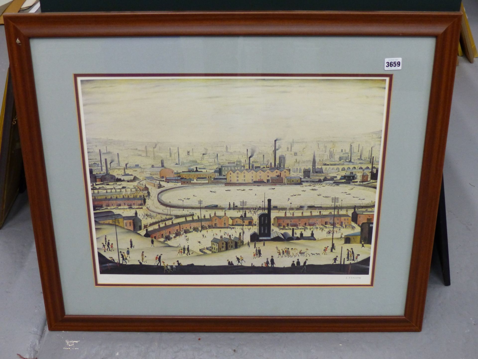 L. S. LOWRY (1887-1976) ARR. " THE POND". PENCIL SIGNED OFFSET LITHOGRAPH. FINE ART TRADE GUILD BLI - Image 9 of 9