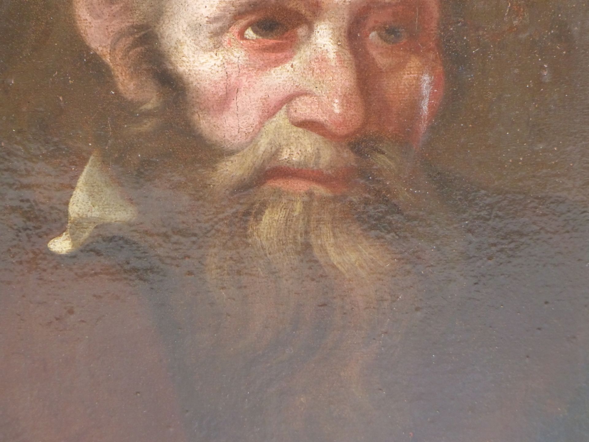 17TH/ 18TH CENTURY OLD MASTER SCHOOL. PORTRAIT OF A BEARDED MAN OIL ON PANEL. 28 X 39 cm. - Image 5 of 8