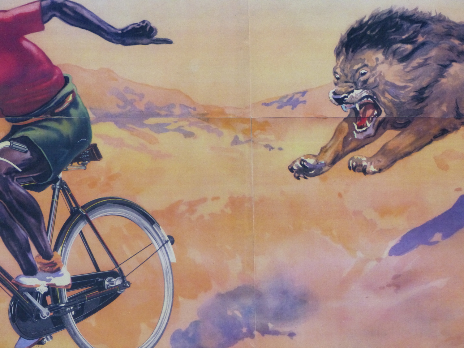 20TH CENTURY. A RARE RALIEGH ALL STEEL BICYCLE ADVERTISING PRINT.C.1940'S 62 X 48cm. - Image 4 of 18