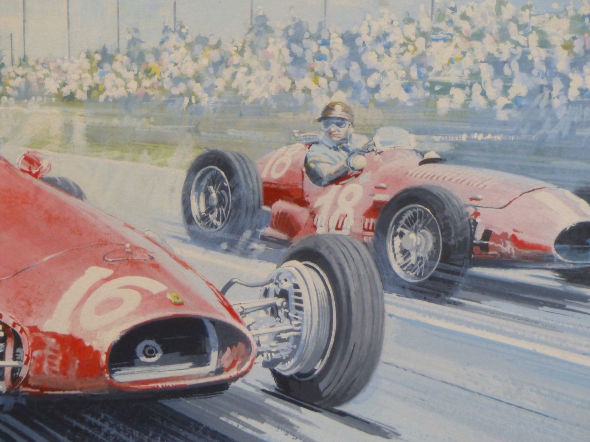 RODNEY DIGGENS (B 1937), ARR. THE 1953 FRENCH GRAND PRIX MIKE HAWTHORN IN A FERRARI LEADING FANGIO - Image 4 of 10