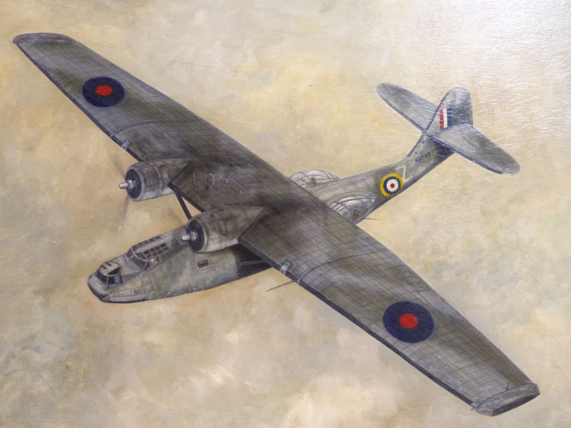 BARBARA HICKIN ( 20TH CENTURY) ARR. CONSOLIDATED PBY-5 CTALINE RECON AIRCRAFT SIGHTING THE BISMARK M - Bild 2 aus 6