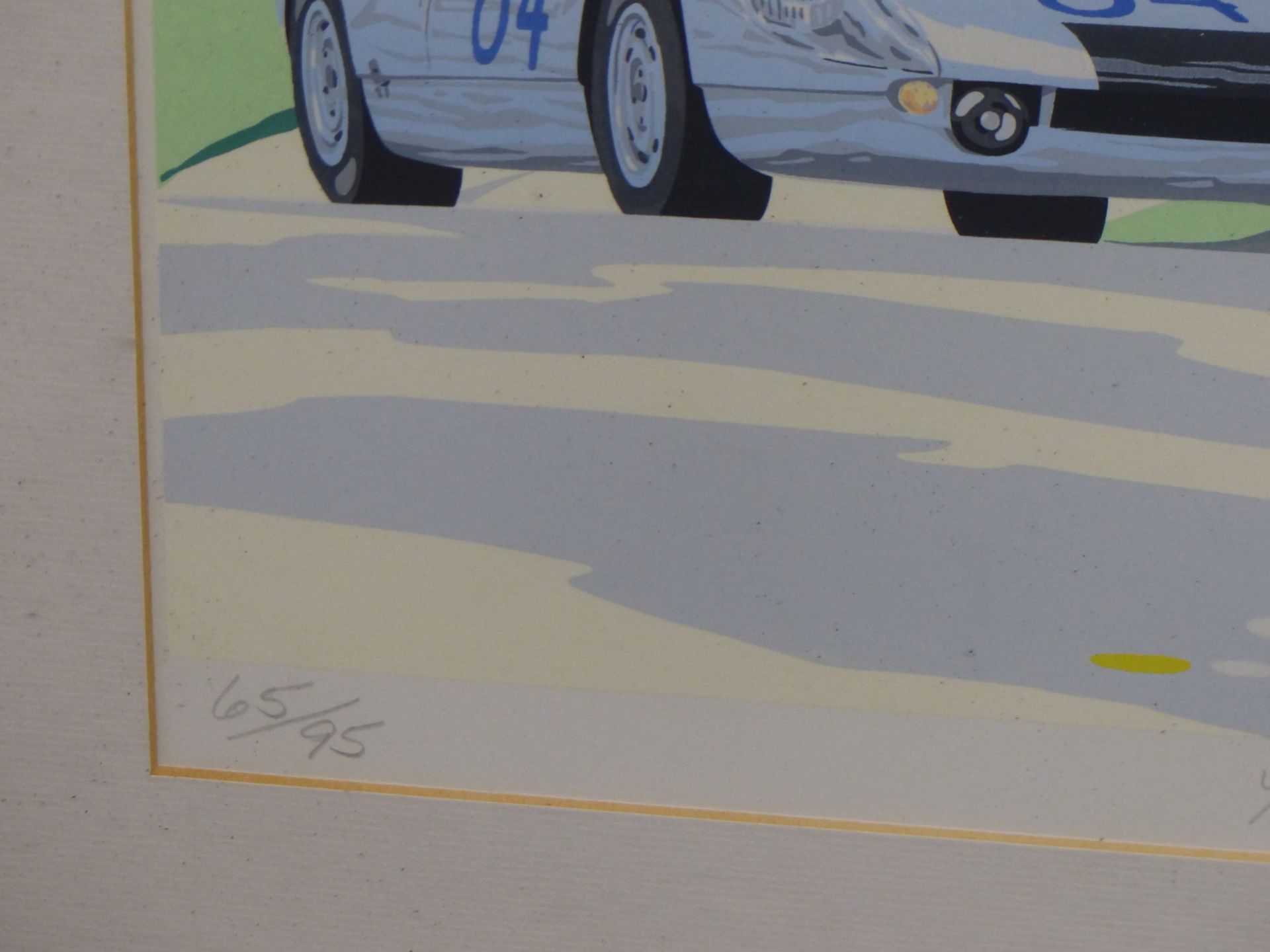 AFTER RANDY OWENS (20th CENTURY) (ARR). PORCHE 904S AT TARGA FLORIO" SILK SCREEN PRINT, PENCIL - Image 4 of 7