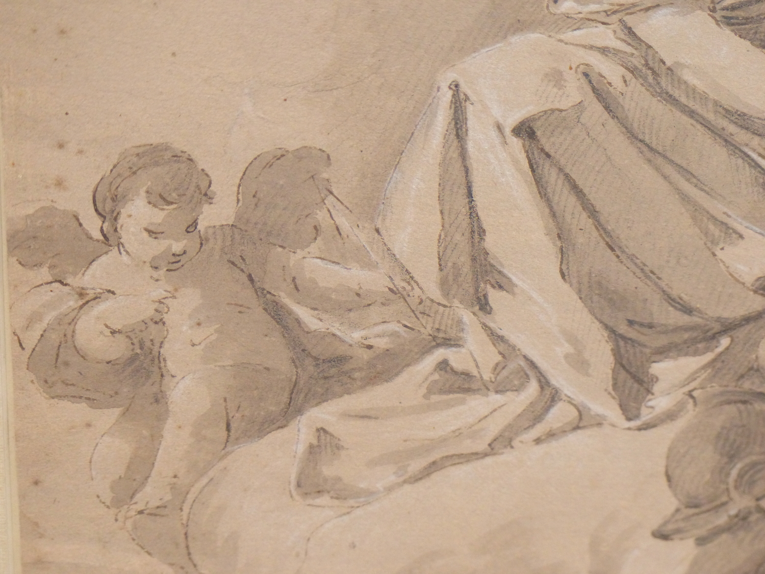 AFTER GIOVANNI TIEPOLO, AN 18TH/ 19TH FIGURE STUDY, GREY WASH, PENCIL AND CHALK ON PAPER, BEARS - Image 4 of 9