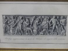 AFTER THE OLD MASTER AUSTINO TOFANELLI. A CLASSICAL FRIEZE. ENGRAVING.47 X 32 cm.