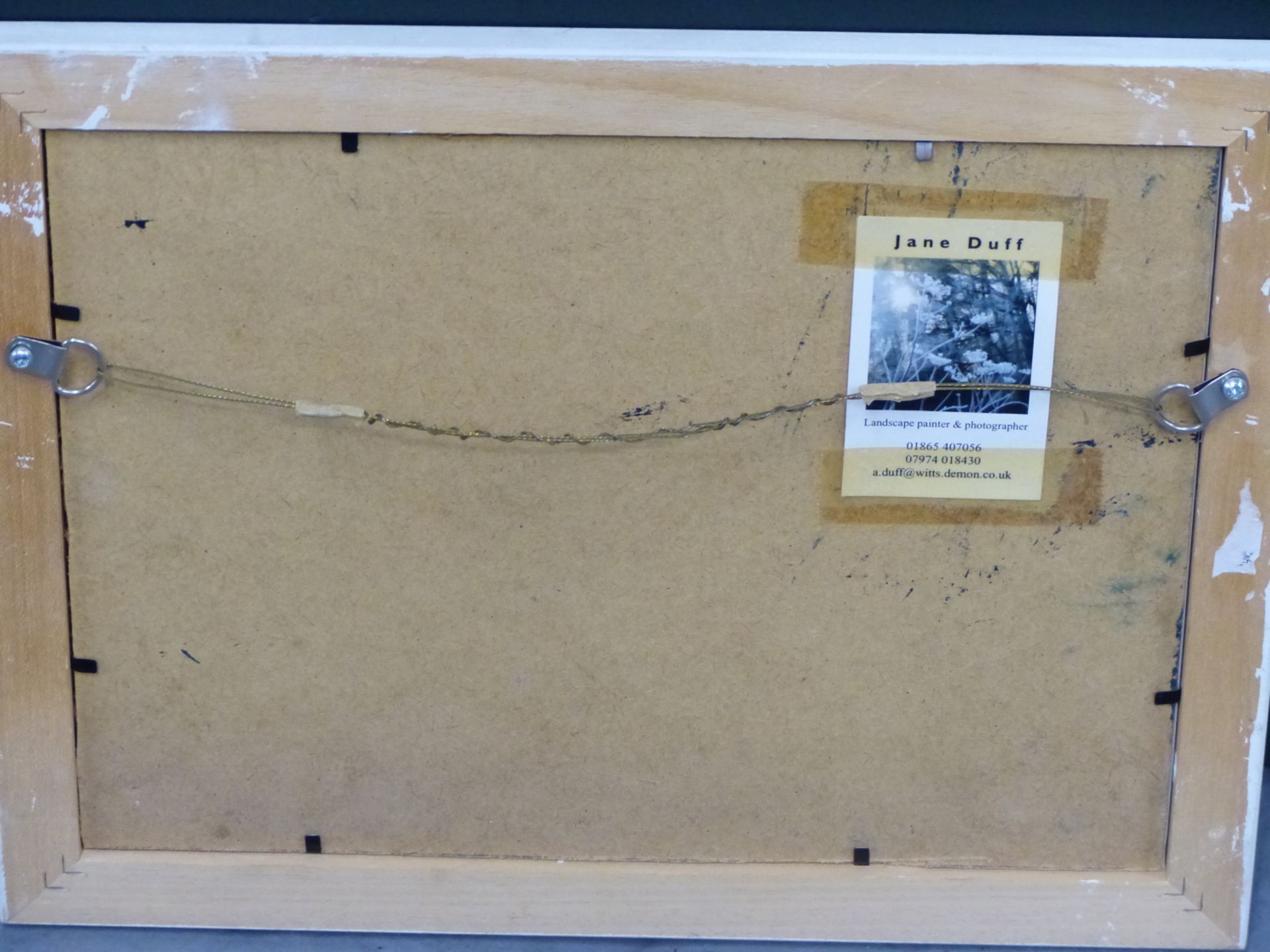 JANE DUFF (20TH CENTURY)- AN EVENING LANDSCAPE- WATERCOLOUR & GOUACHE, 25 X 17.5 cm. - Image 4 of 5