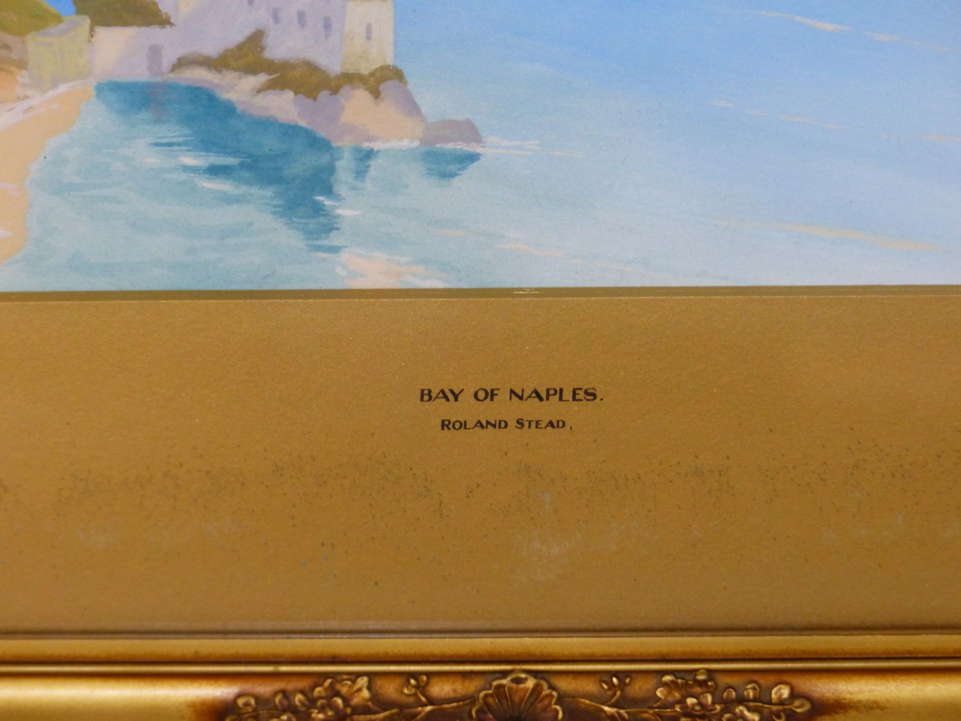 ROLAND STEAD (20TH CENTURY) THE BAY OF NAPLES . WATER COLOUR SIGNED LOWER LEFT. 77 X 26 cm. - Image 6 of 7