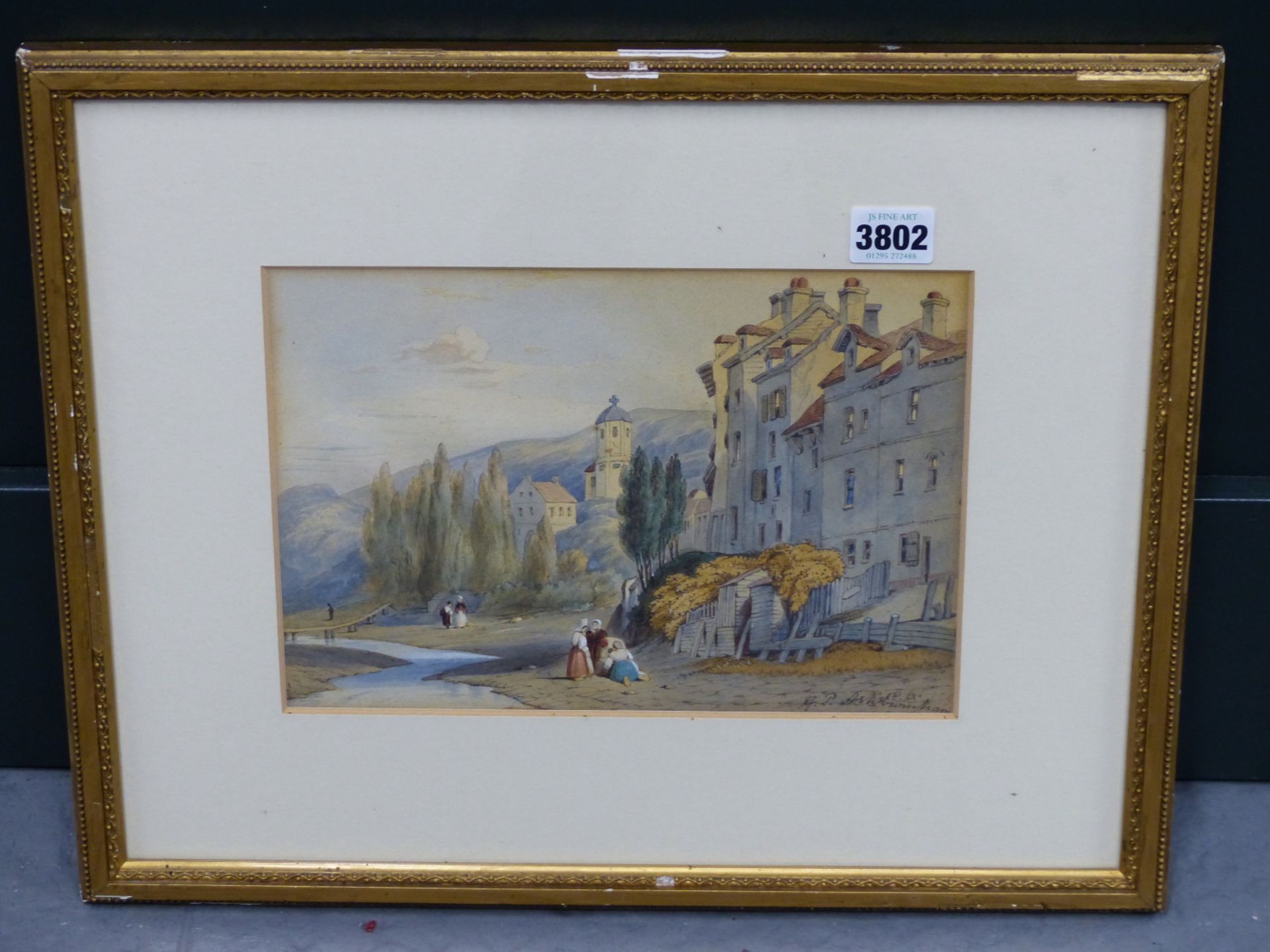 G.P. ASH****** ? (19TH CENTURY). HONFLEUR FRANCE, WATERCOLOUR, MONOGRAMMED AND SIGNED LOWER RIGHT ( - Image 5 of 6