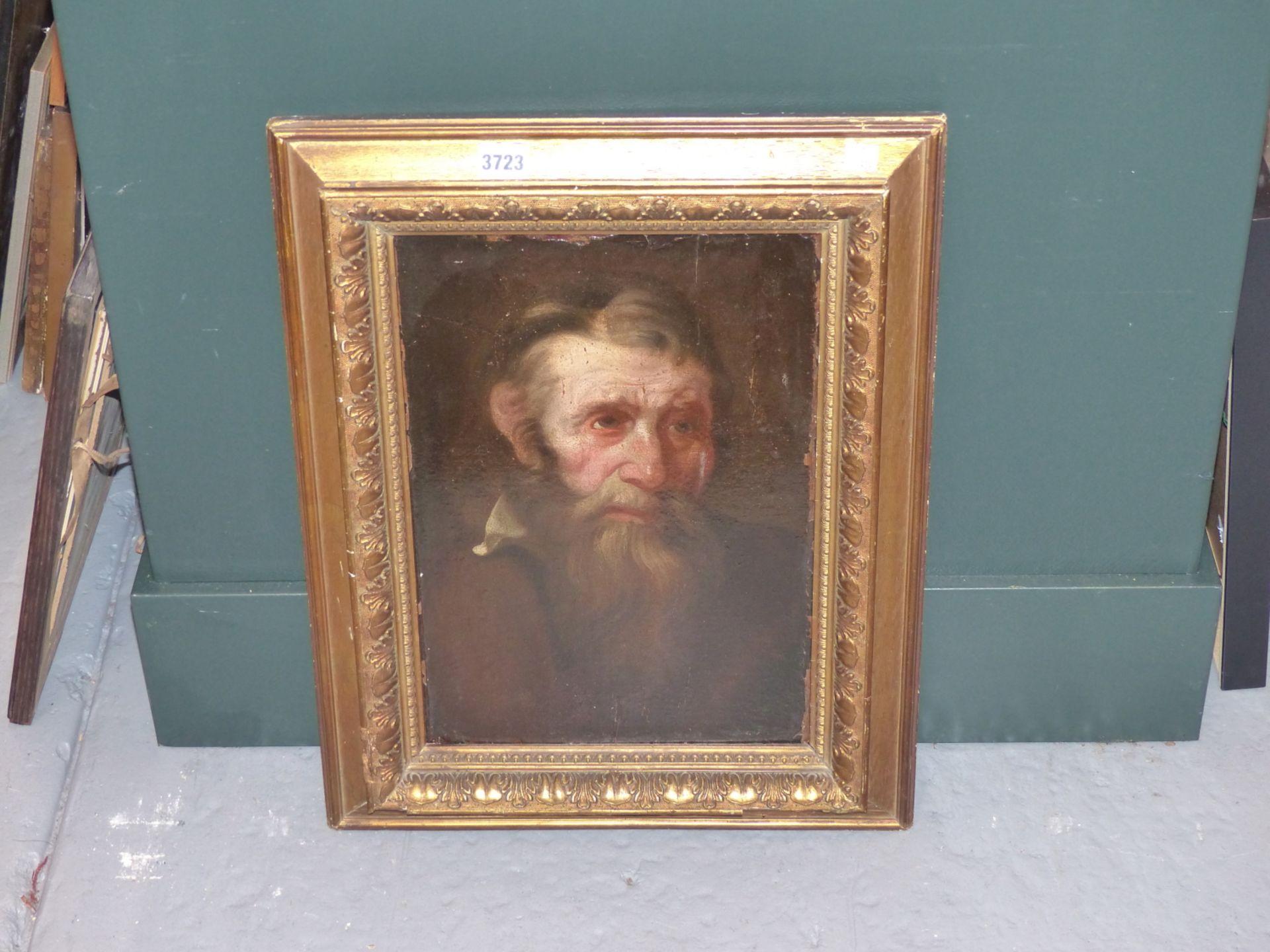 17TH/ 18TH CENTURY OLD MASTER SCHOOL. PORTRAIT OF A BEARDED MAN OIL ON PANEL. 28 X 39 cm. - Image 7 of 8