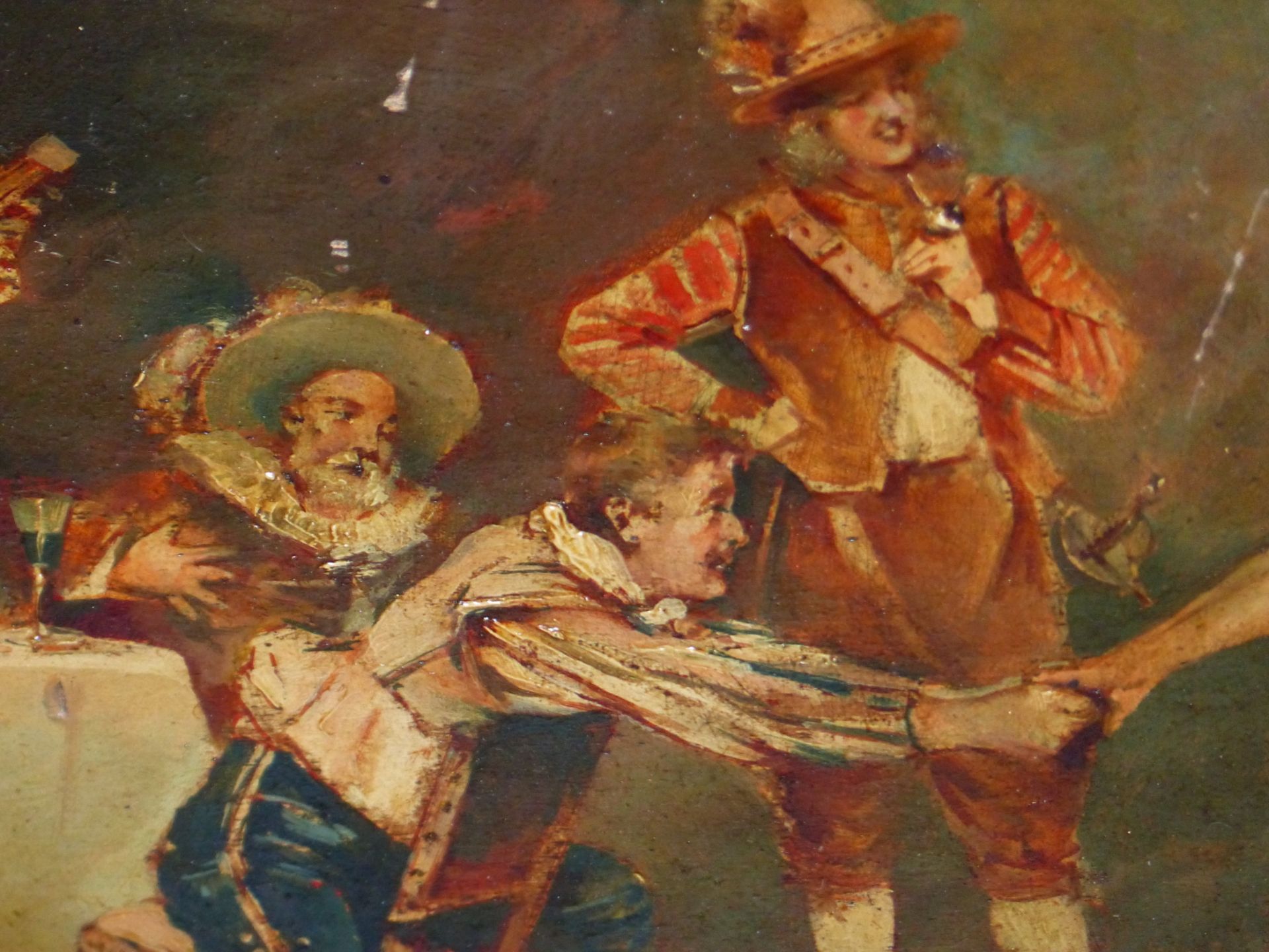 A SIMONETTI (19TH CENTURY) A MERRY PARTY, OIL ON PANEL, SIGNED LOWER LEFT AND DATED 1876, THE - Image 7 of 9