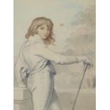 MANNER OF RICHARD COSWAY (1742-1821) STUDY OF MR HORACE BECKFORD WITH WALKING CANE, PENCIL AND