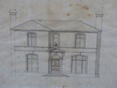 ARCHITECTURAL PLANS, AN INTERESTING SET OF MID 19TH CENTURY ARCHITECTS PLANS FOR AN IMPRESSIVE