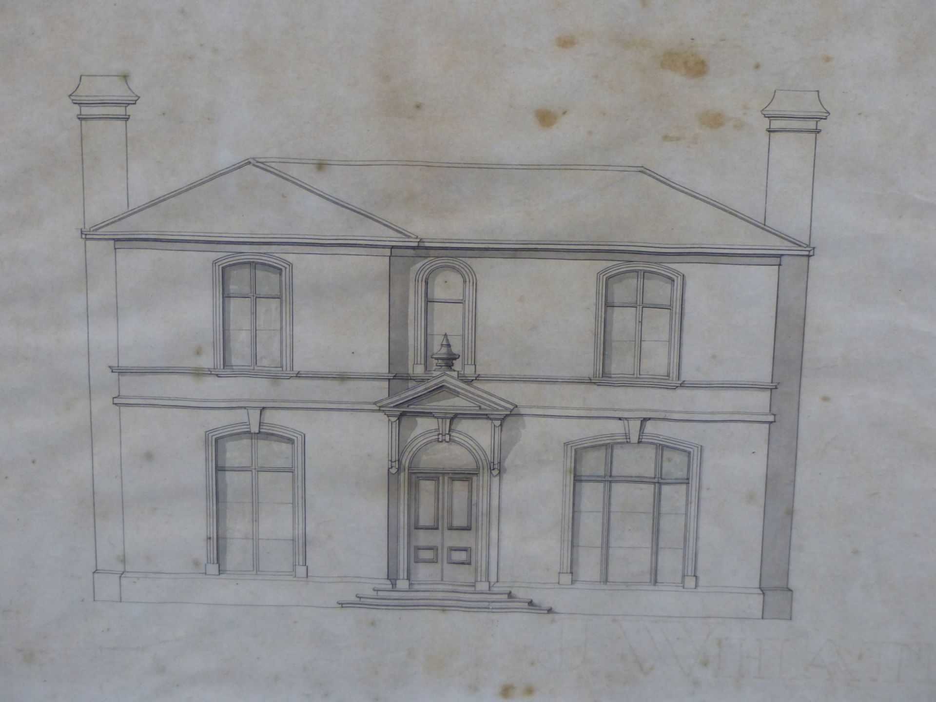 ARCHITECTURAL PLANS, AN INTERESTING SET OF MID 19TH CENTURY ARCHITECTS PLANS FOR AN IMPRESSIVE