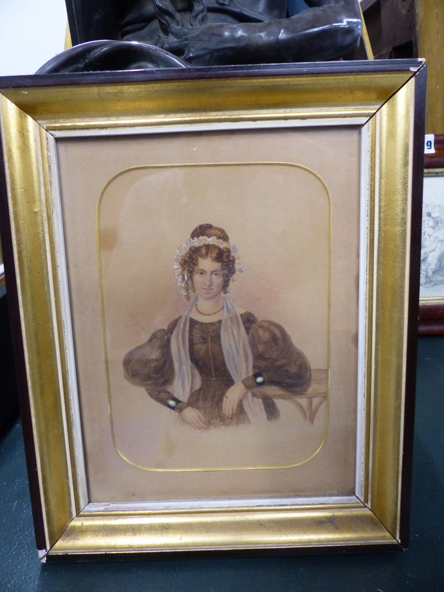 19TH CENTURY ENGLISH SCHOOL PORTRAIT OF ELIZABETH BROWN. WATERCOLOUR TOGETHER WITH COMPANION - Image 5 of 9