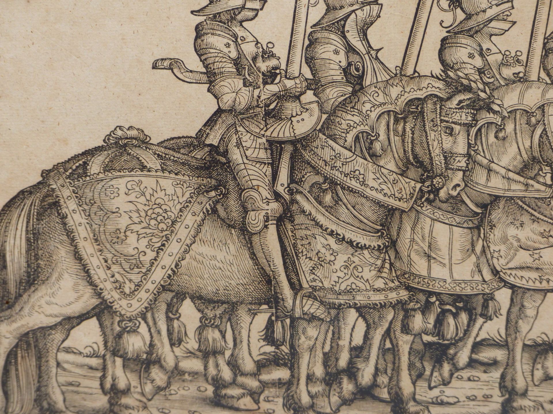 AFTER HANS BURGKMAIR (1473-1531) THE TRIUMPHAL PROCESSION OF MAXIMILIAN INTO AUGSBURG- WOODCUT- - Image 7 of 11